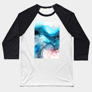 Blueberry Pink - Abstract Alcohol Ink Art Baseball T-Shirt